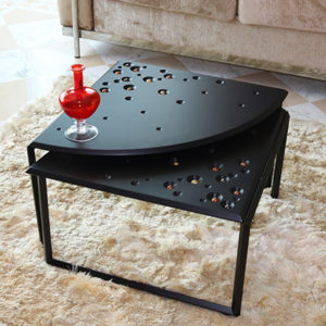 Table Basse Coccinelle quart de cercle, 4 pièces